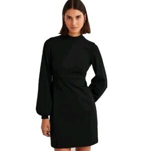 Boden Dress 6 Ponte Knit Bishop Sleeve Minimalist Office Preppy Work Career New